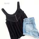 Small Black Detailed Flowy Tank | S-XL | Premium Fabric | Stylish Detail | Easy to Dress Up or Down