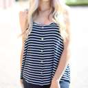  Striped Flowy Button Tank | S-L | Striped Design | Flowy Fit | Button Front