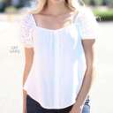 Large Off White Eyelet Sleeve Detailed Top | S-L | Classic Blouse | Flowy Design | Eyelet Detail