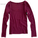 Medium Burgundy Ribbed Layering Top | S-XL | Ribbed Cotton Knit | Form-Fitting Silhouette | Stylish Square Neck Design