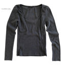 Medium Charcoal Ribbed Layering Top | S-XL | Ribbed Cotton Knit | Form-Fitting Silhouette | Stylish Square Neck Design