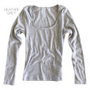 Large Heather Grey Ribbed Layering Top | S-XL | Ribbed Cotton Knit | Form-Fitting Silhouette | Stylish Square Neck Design