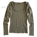 Medium Olive Ribbed Layering Top | S-XL | Ribbed Cotton Knit | Form-Fitting Silhouette | Stylish Square Neck Design