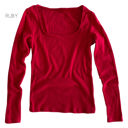 Medium Ruby Ribbed Layering Top | S-XL | Ribbed Cotton Knit | Form-Fitting Silhouette | Stylish Square Neck Design