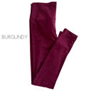 Large Burgundy High Waist Knit Leggings | S-3XL | Soft Cotton Jersey Knit | High-Waisted Design | Foldover Waistband