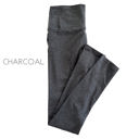 Medium Charcoal High Waist Knit Leggings | S-3XL | Soft Cotton Jersey Knit | High-Waisted Design | Foldover Waistband