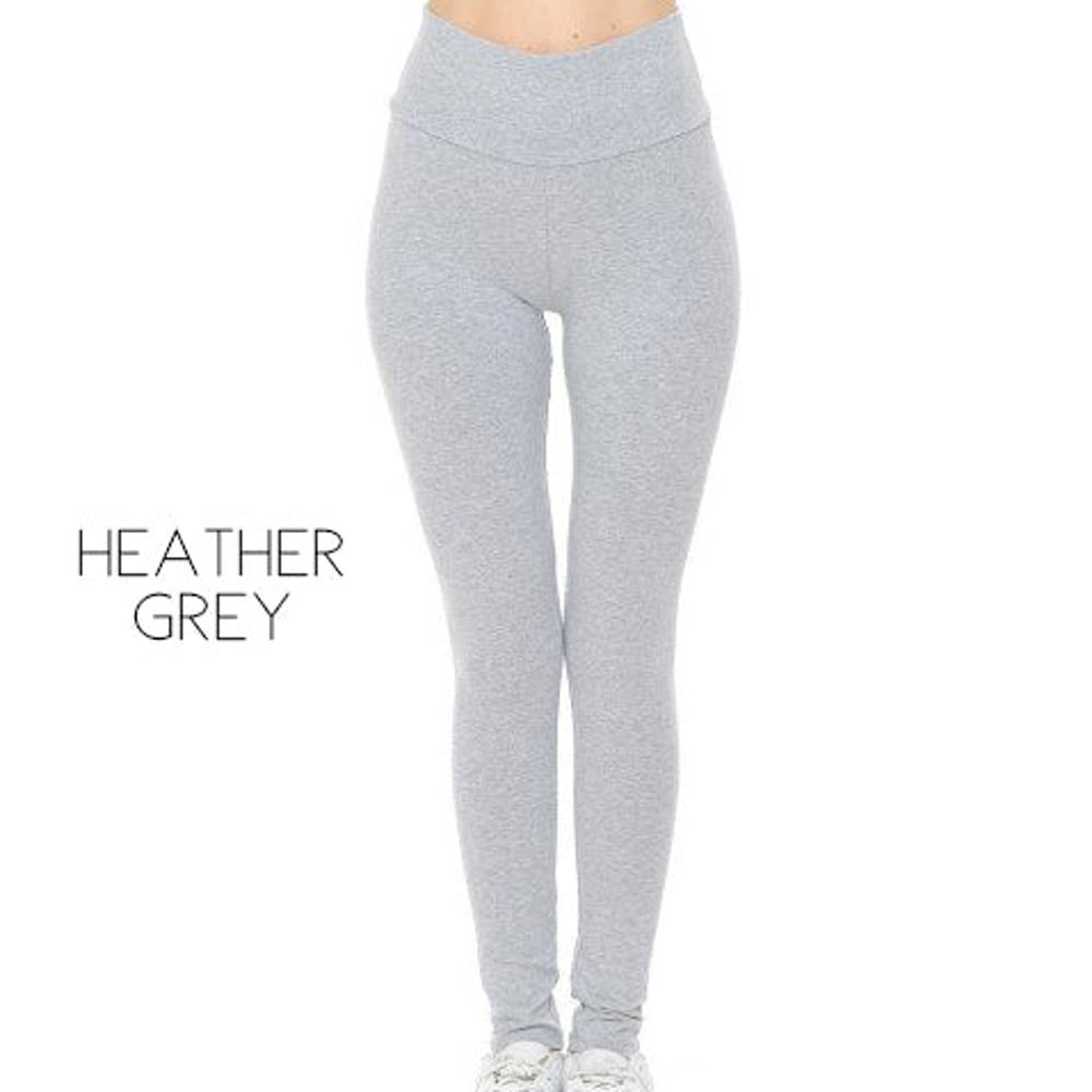 High Waist Knit Leggings | S-3XL | Soft Cotton Jersey Knit | High-Waisted Design | Foldover Waistband