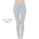 1X Heather Grey High Waist Knit Leggings | S-3XL | Soft Cotton Jersey Knit | High-Waisted Design | Foldover Waistband