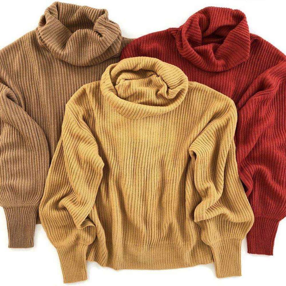 Cowl Neck Sweater | S-XL | Cozy Cowl Neck Design | Stylish Balloon Sleeves | Available in Seasonal Colors