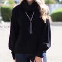 Small Black Cowl Neck Sweater | S-XL | Cozy Cowl Neck Design | Stylish Balloon Sleeves | Available in Seasonal Colors