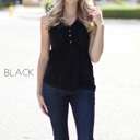 Small Black Lace & Button Detail Peplum Top| Elegant Lace Design | Button Accents | Dress Up or Down