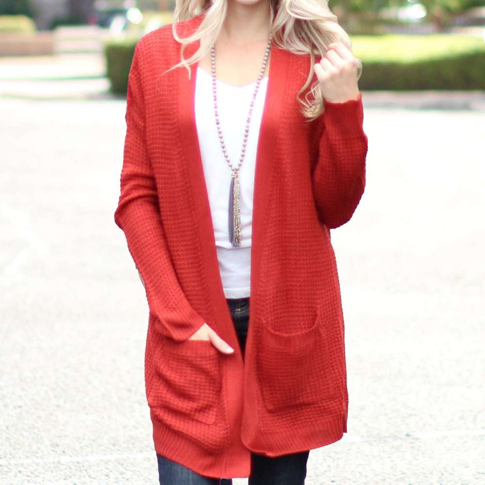 Lightweight Waffle Cardigan | S-L | Lightweight Design | Waffle Knit | Perfect for Layering | Versatile Style