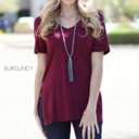 Small Burgundy Lightweight Everyday Tee | S-XL | Short Sleeve | Soft Fabric | Versatile Layering Piece