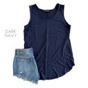 Medium Dark Navy Flowy Tank | S-XL | Sleeveless | Layering Essential | Multiple Colors