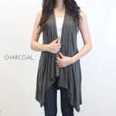 Small Charcoal Vest Cardigan | S-M | Soft Drape | Versatile Layer | Flexible Fit