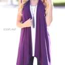 Small Eggplant Vest Cardigan | S-M | Soft Drape | Versatile Layer | Flexible Fit