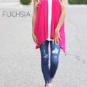 Small Fuchsia Vest Cardigan | S-M | Soft Drape | Versatile Layer | Flexible Fit