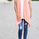 Small Peach Vest Cardigan | S-M | Soft Drape | Versatile Layer | Flexible Fit