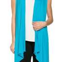 Small Turquoise Vest Cardigan | S-M | Soft Drape | Versatile Layer | Flexible Fit