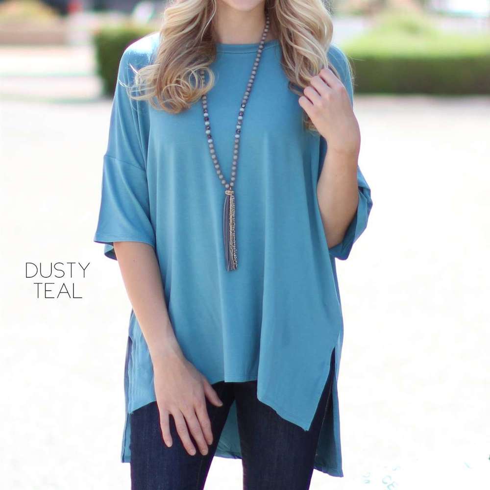 Side Slit Tunic Top | S | Ultra-Soft Fabric | Side Slit Detail | Casual & Dressy Versatility