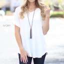 Large Ivory Flowy Cuffed Sleeve V-Neck | S-XL | Effortless Style | Cuffed Sleeves | Everyday Essential