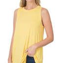 Small Dusty Banana Flowy Scoop Neck Tank | S-XL | Versatile Layering Piece | Soft & Stretchy Fabric | Everyday Essential