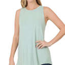 Large Light Green Flowy Scoop Neck Tank | S-XL | Versatile Layering Piece | Soft & Stretchy Fabric | Everyday Essential