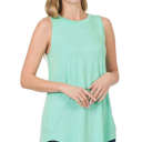 Large Mint Flowy Scoop Neck Tank | S-XL | Versatile Layering Piece | Soft & Stretchy Fabric | Everyday Essential