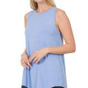 Small Spring Blue Flowy Scoop Neck Tank | S-XL | Versatile Layering Piece | Soft & Stretchy Fabric | Everyday Essential