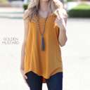 Small Golden Mustard Flowy Tank | S-XL | Favorite Go-To Style | Sleeveless Design | Perfect for Layering | Available in More Colors