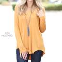 Small Ash Mustard Soft Flowy Top | S-XL | Long Sleeve | V-Neck Design | Versatile Piece | Perfect for Layering