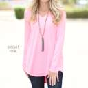 Medium Bright Pink Soft Flowy Top | S-XL | Long Sleeve | V-Neck Design | Versatile Piece | Perfect for Layering