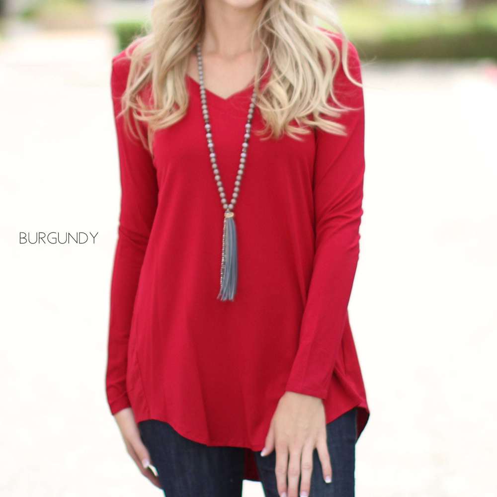 Soft Flowy Top | S-XL | Long Sleeve | V-Neck Design | Versatile Piece | Perfect for Layering