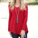 Small Burgundy Soft Flowy Top | S-XL | Long Sleeve | V-Neck Design | Versatile Piece | Perfect for Layering