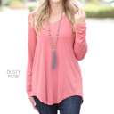 Small Dusty Rose Soft Flowy Top | S-XL | Long Sleeve | V-Neck Design | Versatile Piece | Perfect for Layering