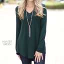 Small Hunter Green Soft Flowy Top | S-XL | Long Sleeve | V-Neck Design | Versatile Piece | Perfect for Layering