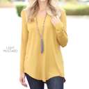 Small Light Mustard Soft Flowy Top | S-XL | Long Sleeve | V-Neck Design | Versatile Piece | Perfect for Layering