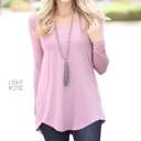 Small Light Rose Soft Flowy Top | S-XL | Long Sleeve | V-Neck Design | Versatile Piece | Perfect for Layering