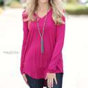 Large Magenta Soft Flowy Top | S-XL | Long Sleeve | V-Neck Design | Versatile Piece | Perfect for Layering