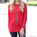 Small Ruby Ruched Flowy Top | S-XL | Favorite Go-To Style | Flowy Design | Ideal for Layering | Available in Various Colors