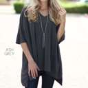 Small Ash Grey Side Slit Top | S-XL | Versatile and Stylish | Chic Design | Perfect with Jeans, Leggings, or Skirts