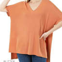 Large Butter Orange Side Slit Top | S-XL | Versatile and Stylish | Chic Design | Perfect with Jeans, Leggings, or Skirts