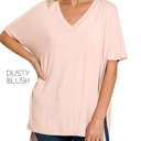 Large Dusty Blush Side Slit Top | S-XL | Versatile and Stylish | Chic Design | Perfect with Jeans, Leggings, or Skirts