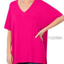 Large Fuchsia Side Slit Top | S-XL | Versatile and Stylish | Chic Design | Perfect with Jeans, Leggings, or Skirts