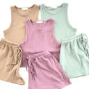  Ribbed Tank Lounge Set | S-XL | Ultra-Comfy Lounge Set | Includes Shorts and Tank Top | Available in Seasonal Colors