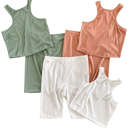  Ultra Soft Ribbed Shorts Set | S-L | Cozy Ribbed Fabric | Matching Top and Shorts | Perfect for Lounging