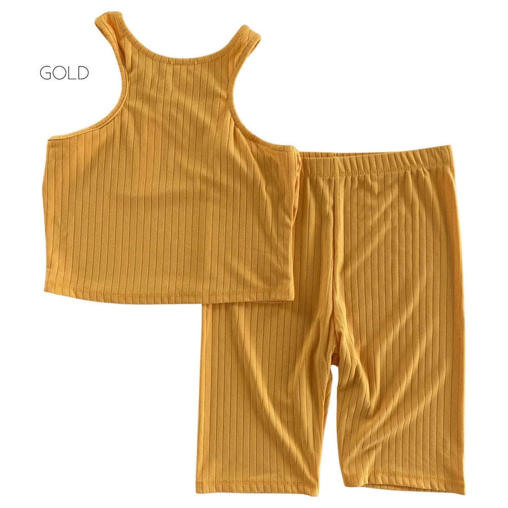 Ultra Soft Ribbed Shorts Set | S-L | Cozy Ribbed Fabric | Matching Top and Shorts | Perfect for Lounging