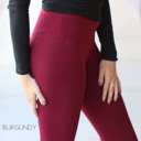 One Size Fits Most Burgundy Ultra Soft 5" Waist | Capri Length Leggings | One Size & Plus Size | High-Waist