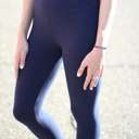 One Size Fits Most Navy Ultra Soft 5" Waist | Capri Length Leggings | One Size & Plus Size | High-Waist