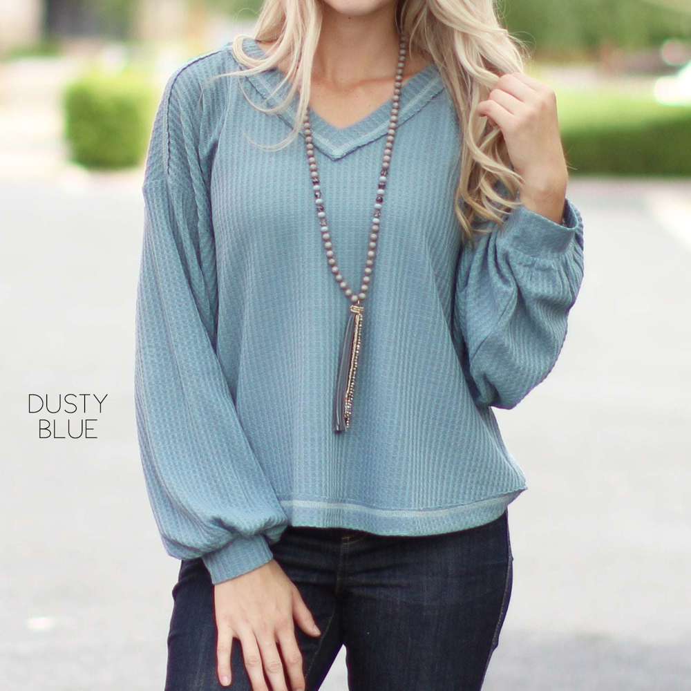 Flowy Waffle Top | S-L | Ultra-Soft Knit | Flowy Design | Versatile Style